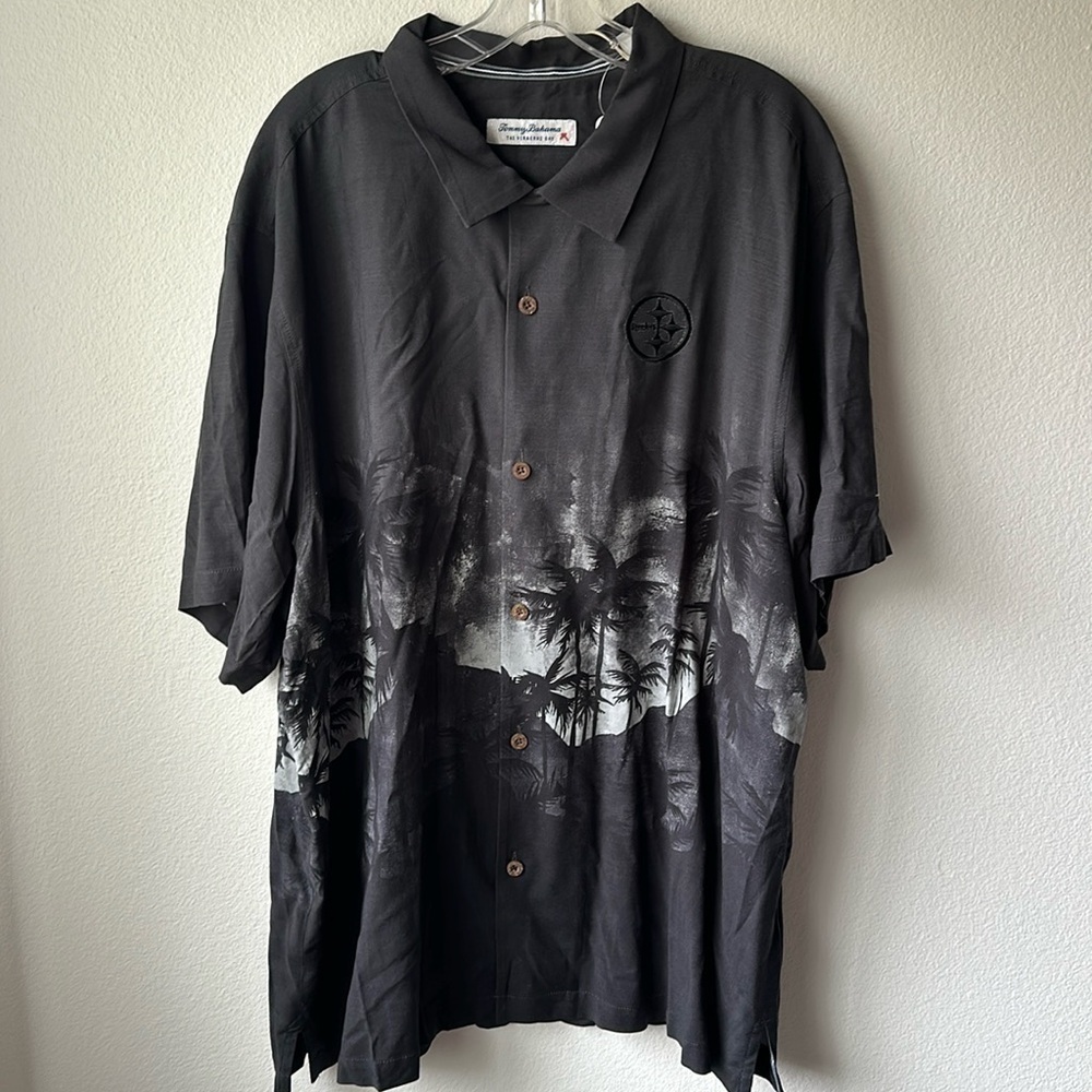 NWT NFL shirt Pittsburgh Steelers size 2XL black button up - Picture 2 of 12